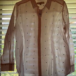Loft Button Down Polka Dot Blouse